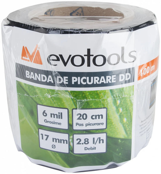 Banda picurare 17 mm 100 m DD 2.8 l/h 0.15 mm Double Drip ETS