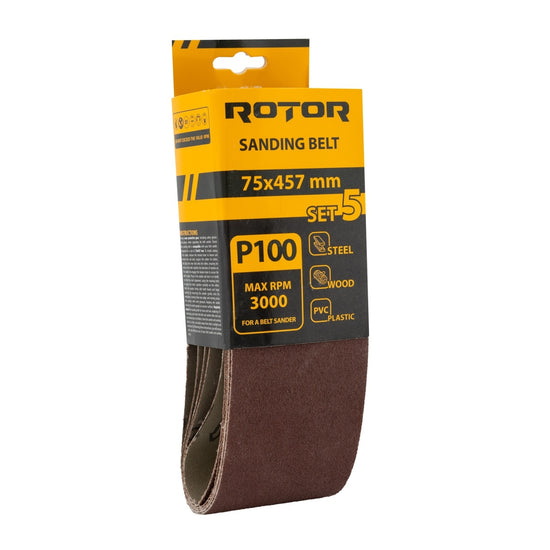 Banda Slefuit ROTOR 75x457 mm, P100, Set 5 Buc