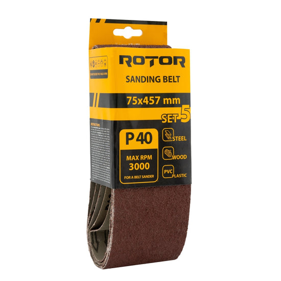 Banda Slefuit ROTOR 75x457 mm, P40, Set 5 Buc