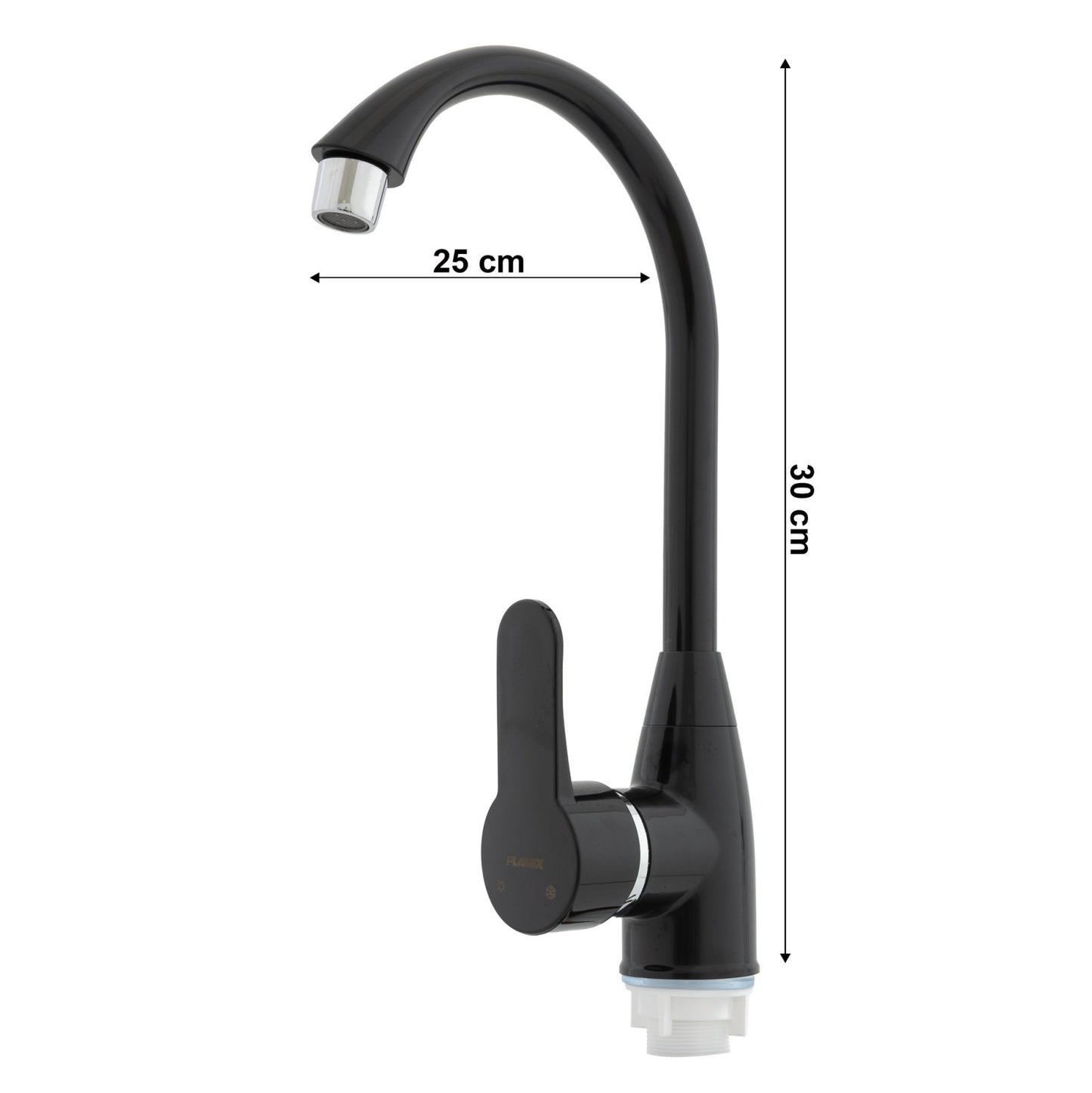 Baterie bucatarie ZEP Mario-011, monocomanda, termoplastic, negru