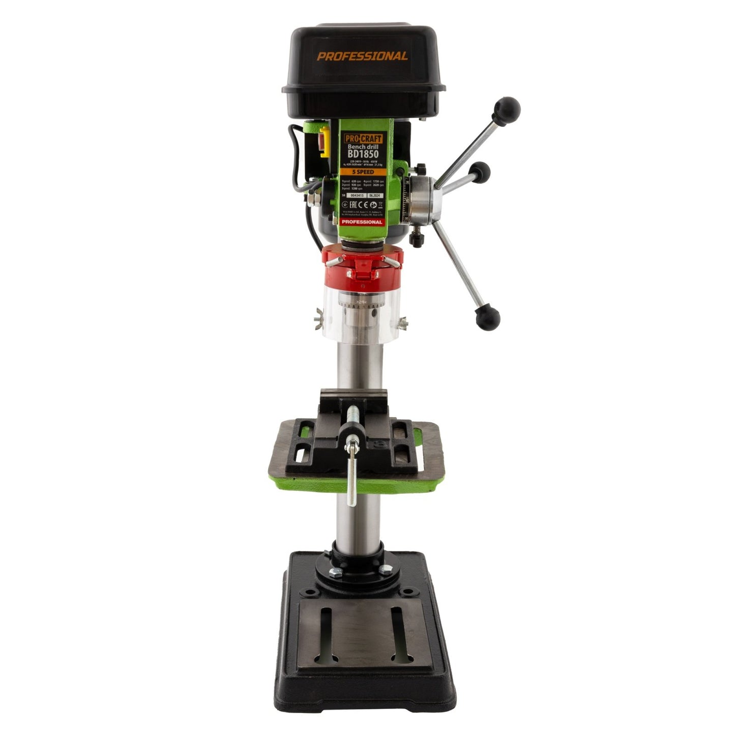 Masina de gaurit de banc Procraft BD1850, 450W, mandrina 16 mm, 5 viteze