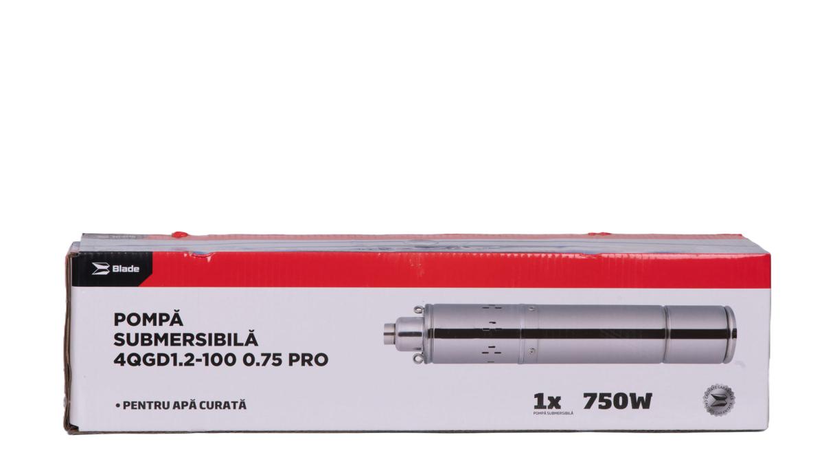 Pompa submersibila PROFESIONALA pentru apa curata BLADE 4QGD1.2-100-0.75 Pro, 750W, 2550 l/h
