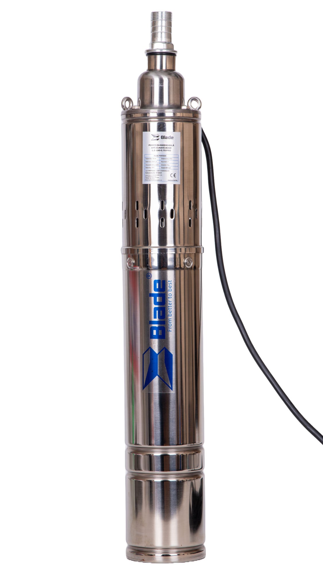 Pompa submersibila PROFESIONALA pentru apa curata BLADE 4QGD1.2-100-0.75 Pro, 750W, 2550 l/h