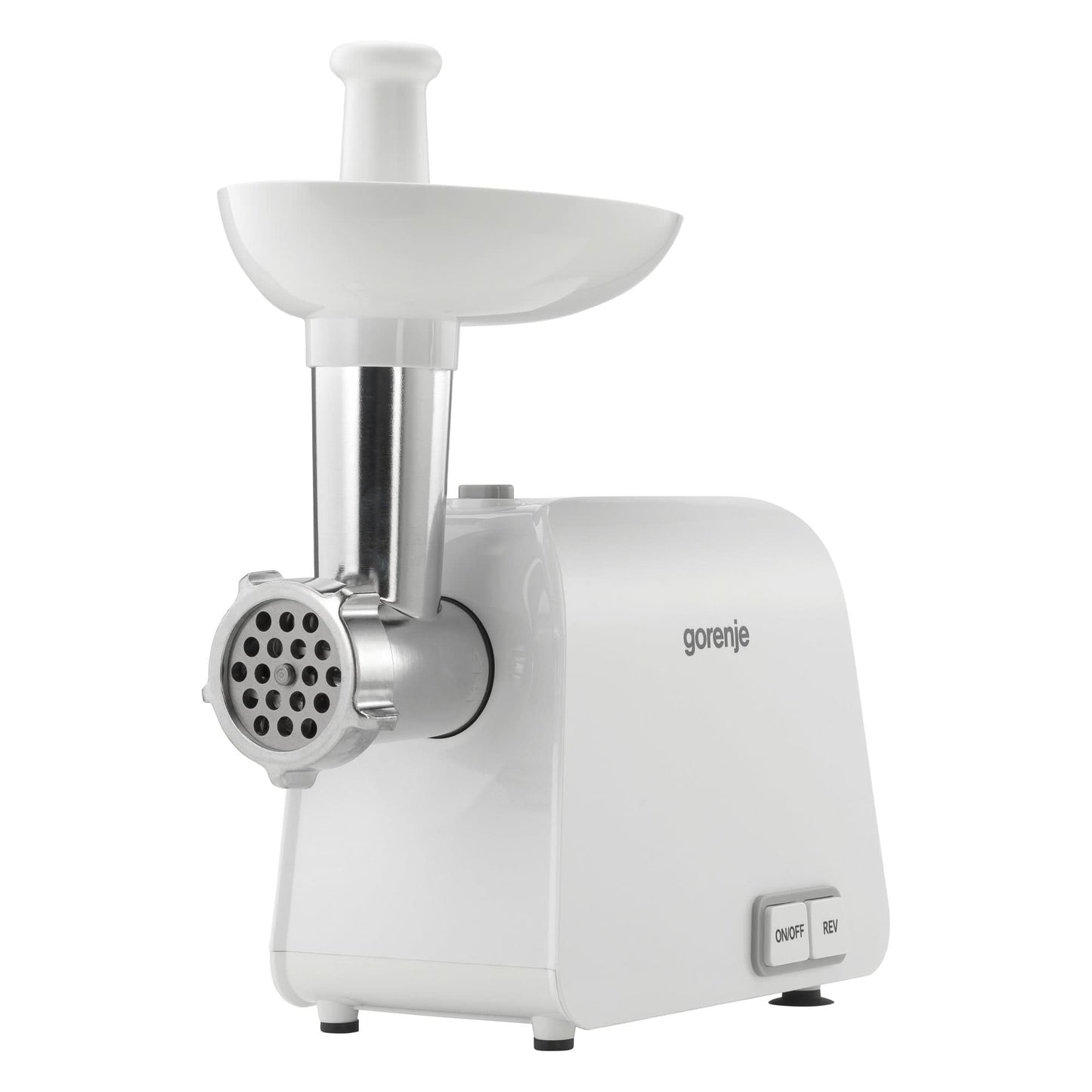 Masina de tocat carne Gorenje MG1602W, 1600W, 1.9 kg/min, 2 site, functie revers, talpi cauciuc, alb