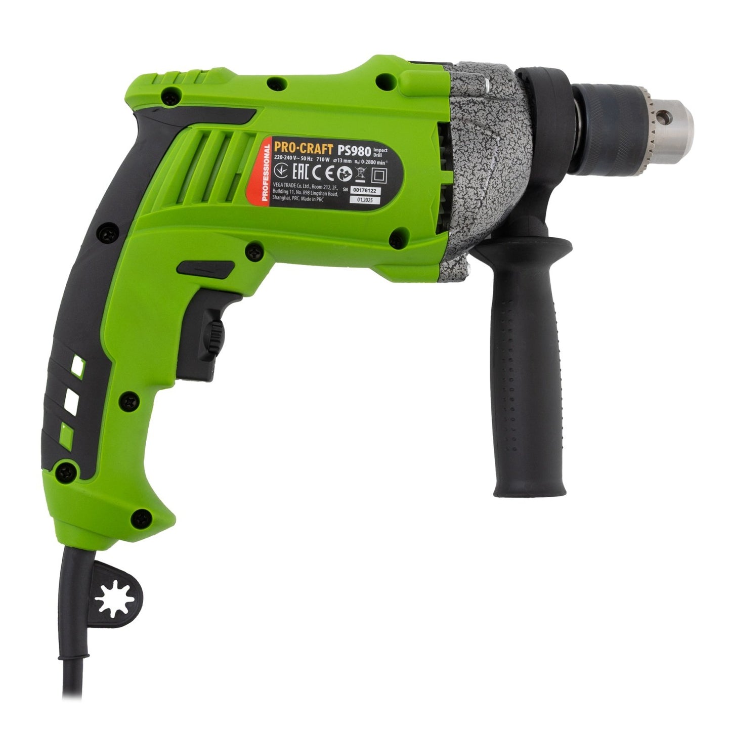 Bormasina Procraft PS980, 980W, 2800 RPM, percutie, mandrina 3 bacuri