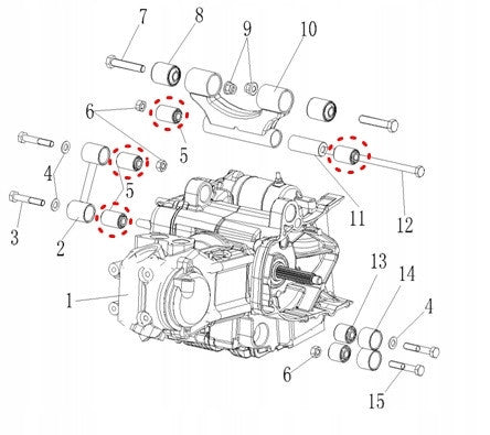 Bucsa bascula fata ATV Linhai 260-300cc OEM 20524F - vedere laterala