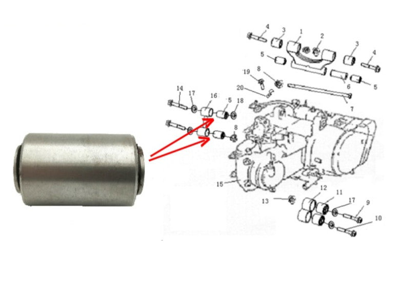 Bucsa motor dreapta ATV Linhai 260-300cc OEM 24206 - detaliu