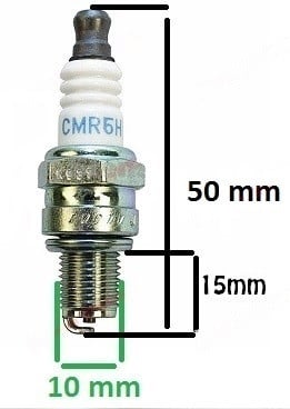 Bujie pentru drujba compatibila Stihl MS171, MS181, MS211/ Husqvarna (NGK CMR6H) - vedere 2
