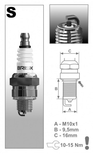 Bujie pentru motocoasa drujba / motocoasa Brisk SR14C - vedere 2
