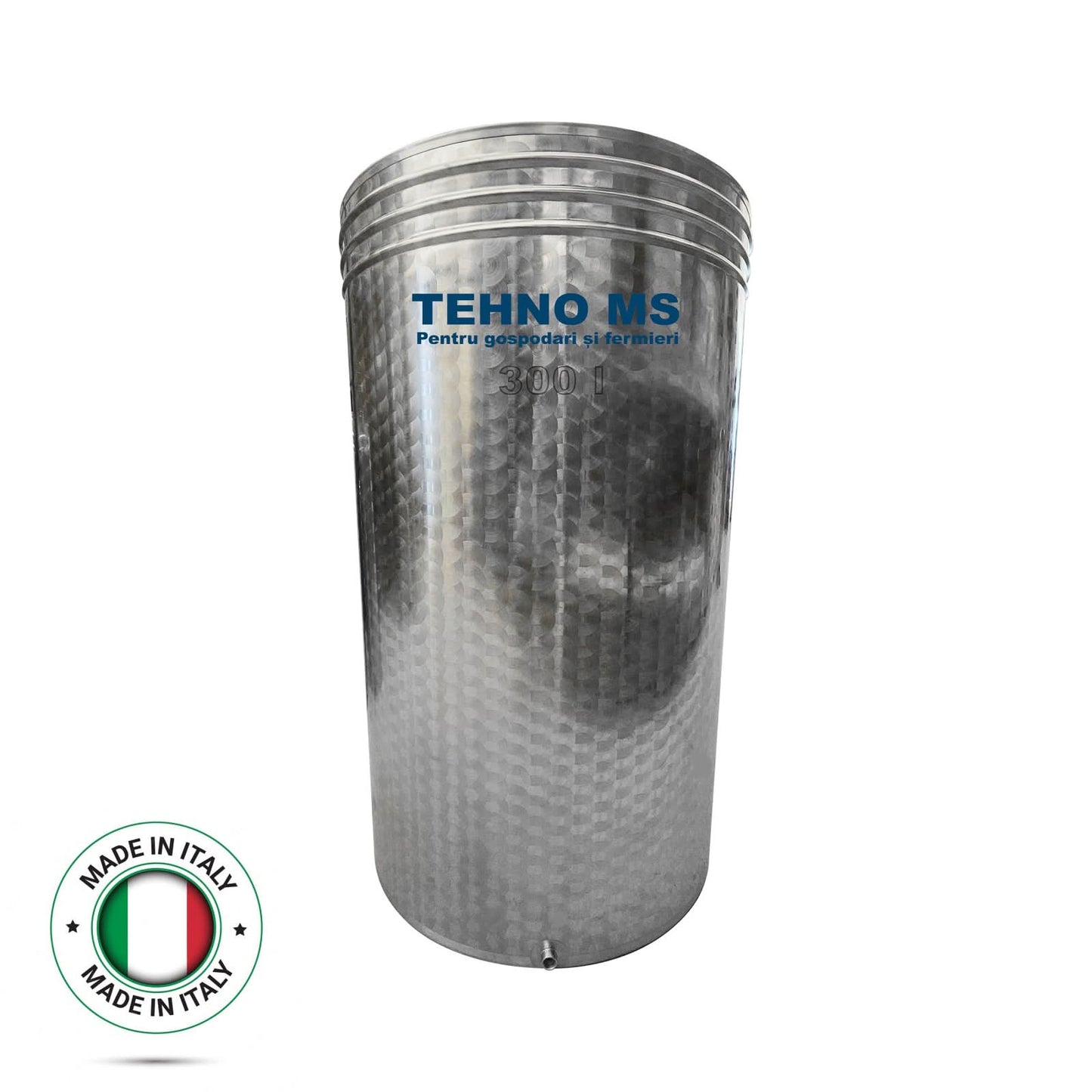 Butoi din inox cu capac flotant busonat, 300L, Tehno Ms #41302