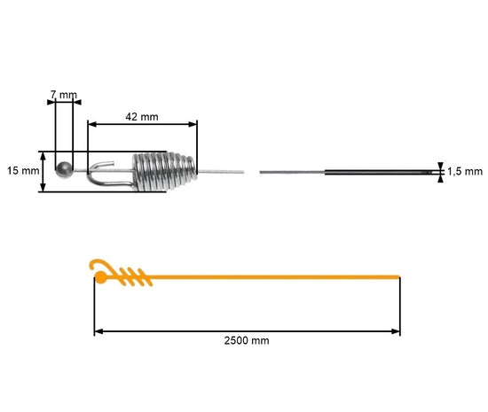 Cablu propulsie universal 250 cm - vedere 2