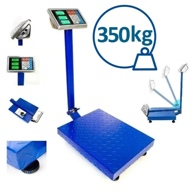 Cantar comercial PROFESIONAL BLADE cu brat rabatabil, 350 kg, platforma 40×50 cm, afisaj LCD, acumulator + 220V