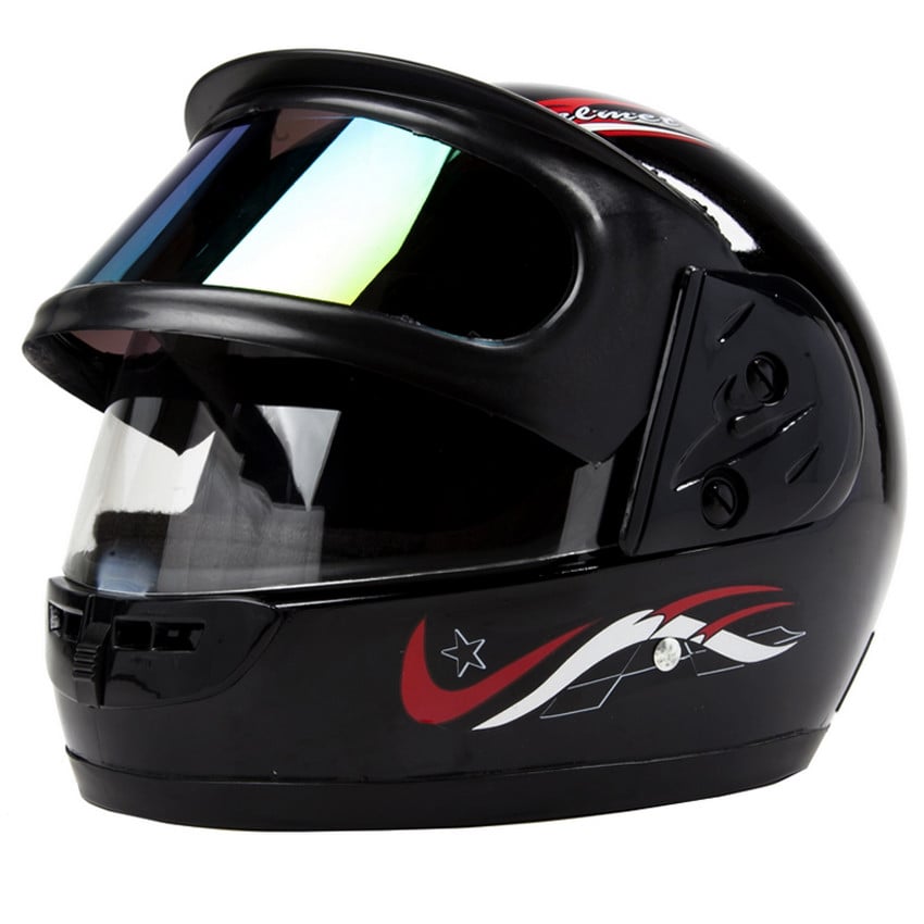 Casca scuter Full Face Safe neagra cu viziera dubla - vedere detaliu