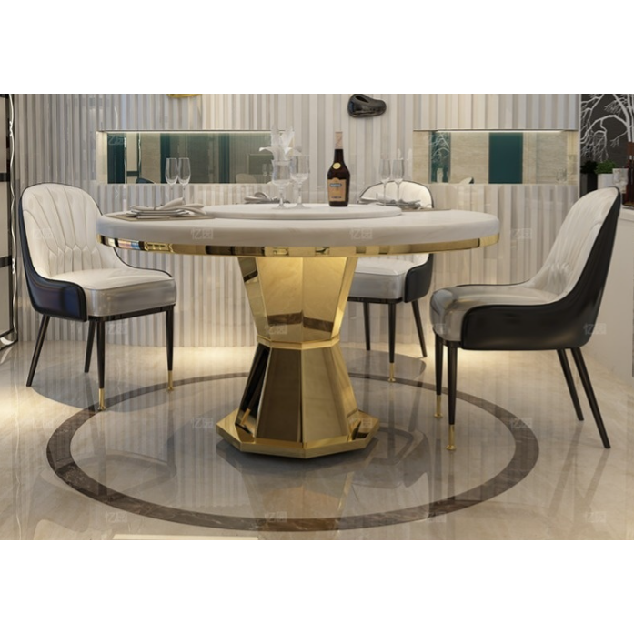 Masă dining cu centru rotativ Rayos, Luxxo 072