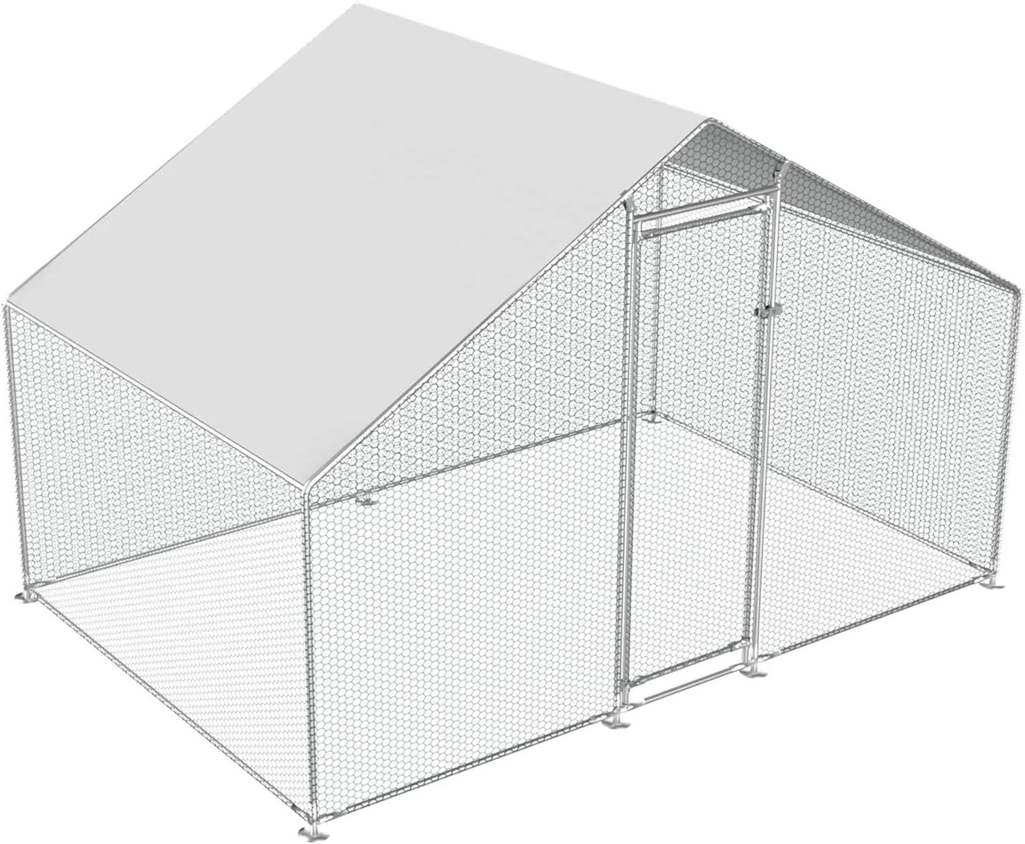 Cotet pasari 3x2x1.95 m, otel galvanizat, plasa zincata si prelata impermeabila