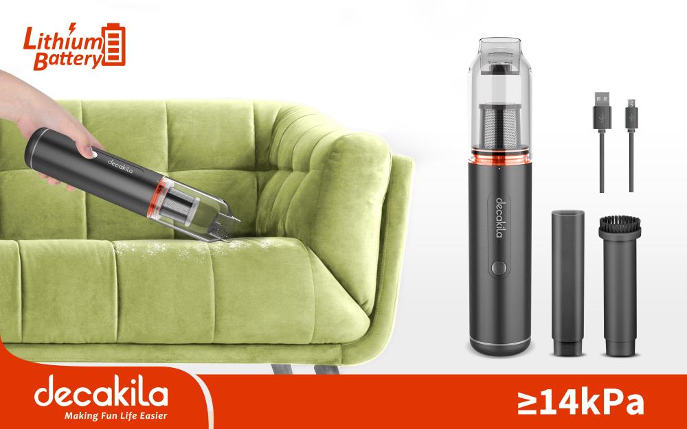 Aspirator Decakila de mana portabil fara fir, 90W, motor brushless, aspiratie ≥14kPa, 2 trepte de viteza, incarcare USB