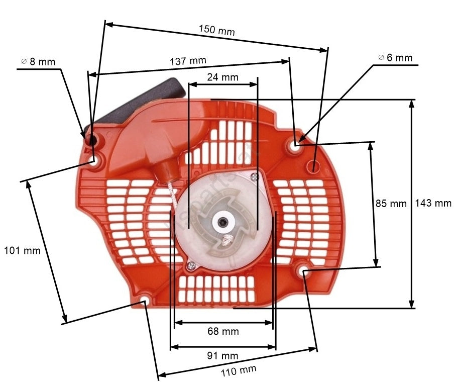 Demaror pentru drujba Husqvarna 445, 450 445 / 450