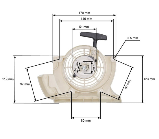 Demaror motocoasa compatibil Stihl FS400 FS450 FS480