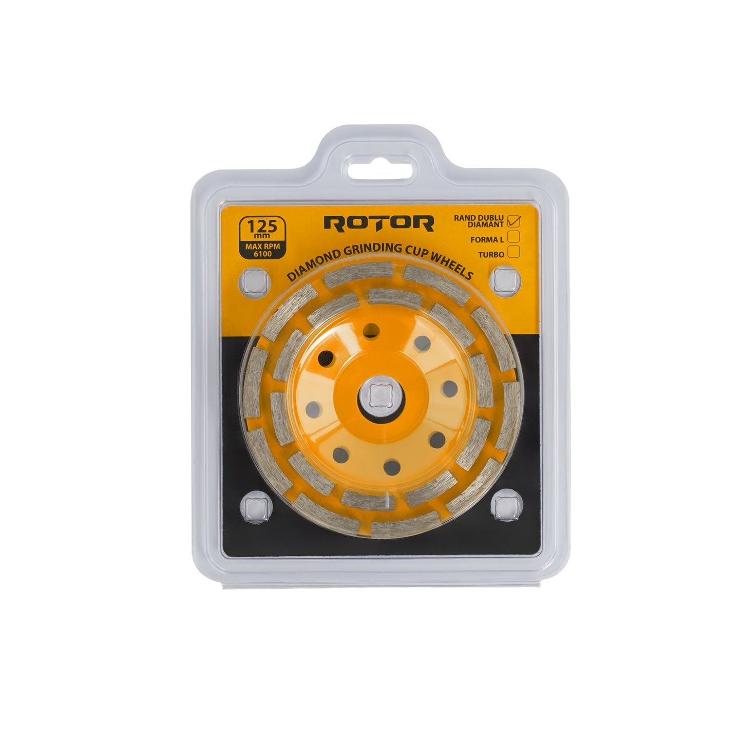 Disc cupa diamantata ROTOR 125mm rand dublu diamant
