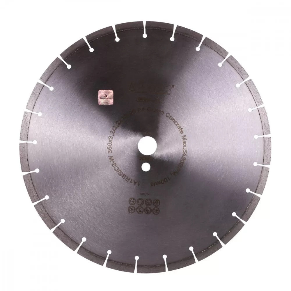 Disc Diamantat Distar Beton Verde, 350mm, 3.2mm, alezaj 25.4mm, pentru taiere beton verde - imagine produs