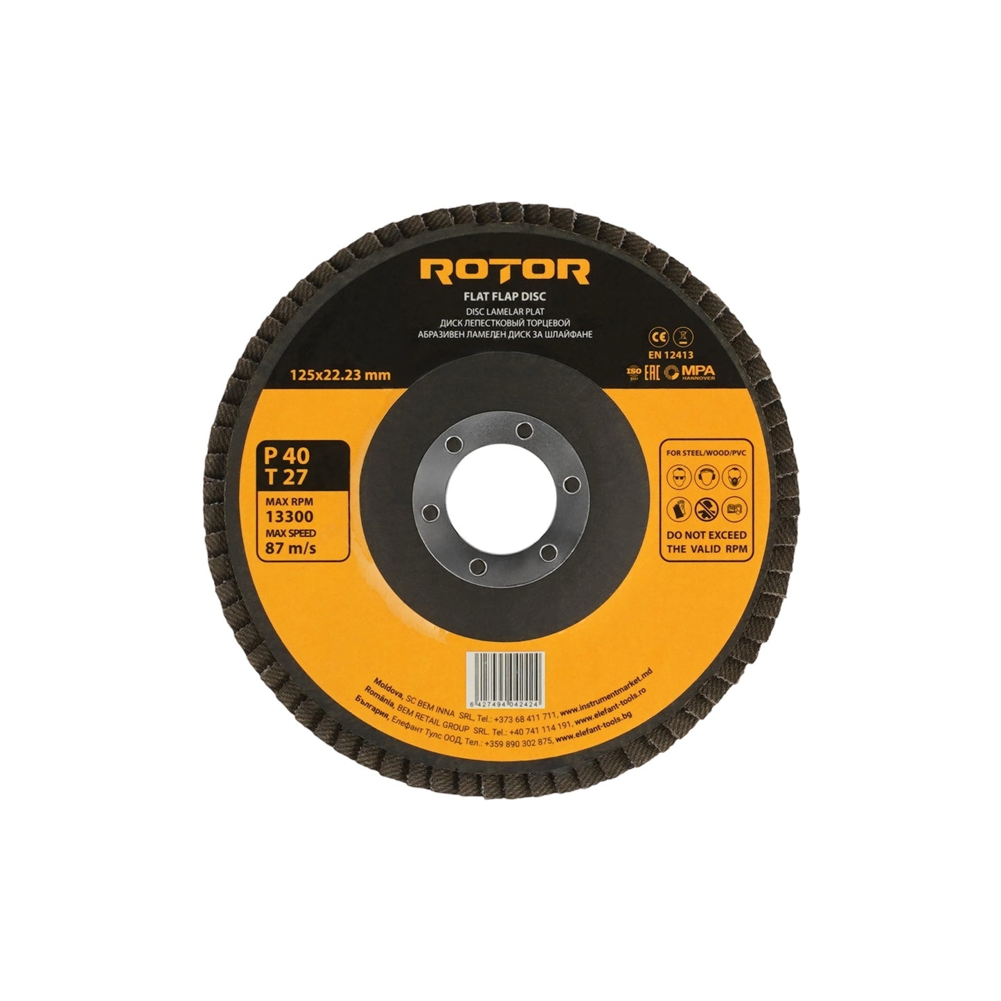 Disc lamelar plat ROTOR 125*22,23 P40 T27