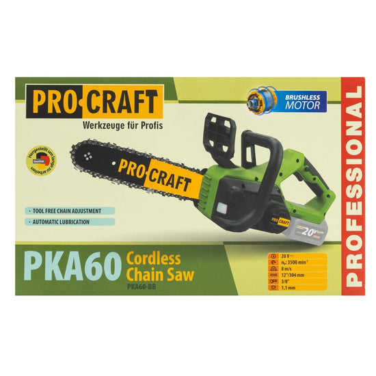Drujba acumulator ProCraft PKA60, 20V, Brushless, sina 30cm (FARA ACUMULATOR)