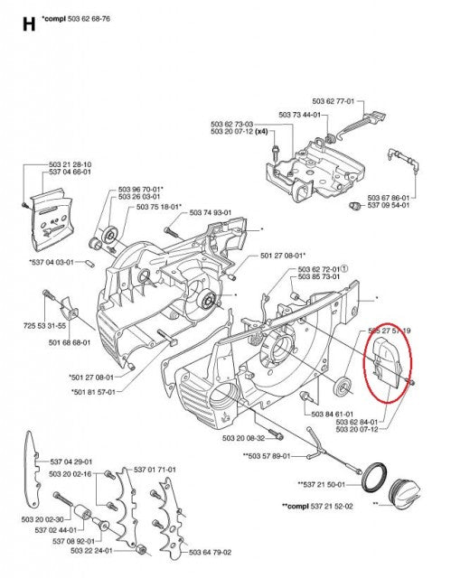 Duza pentru drujba aer carter drujba Husqvarna 365, 371, 372 Cal II - vedere 3
