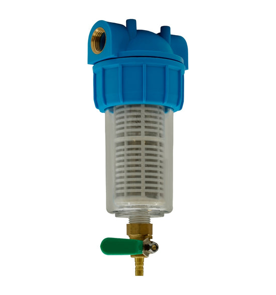 Filtru Apa cu Purjare Plastic Flow F-PF-P01, sita inox, pentru instalatii