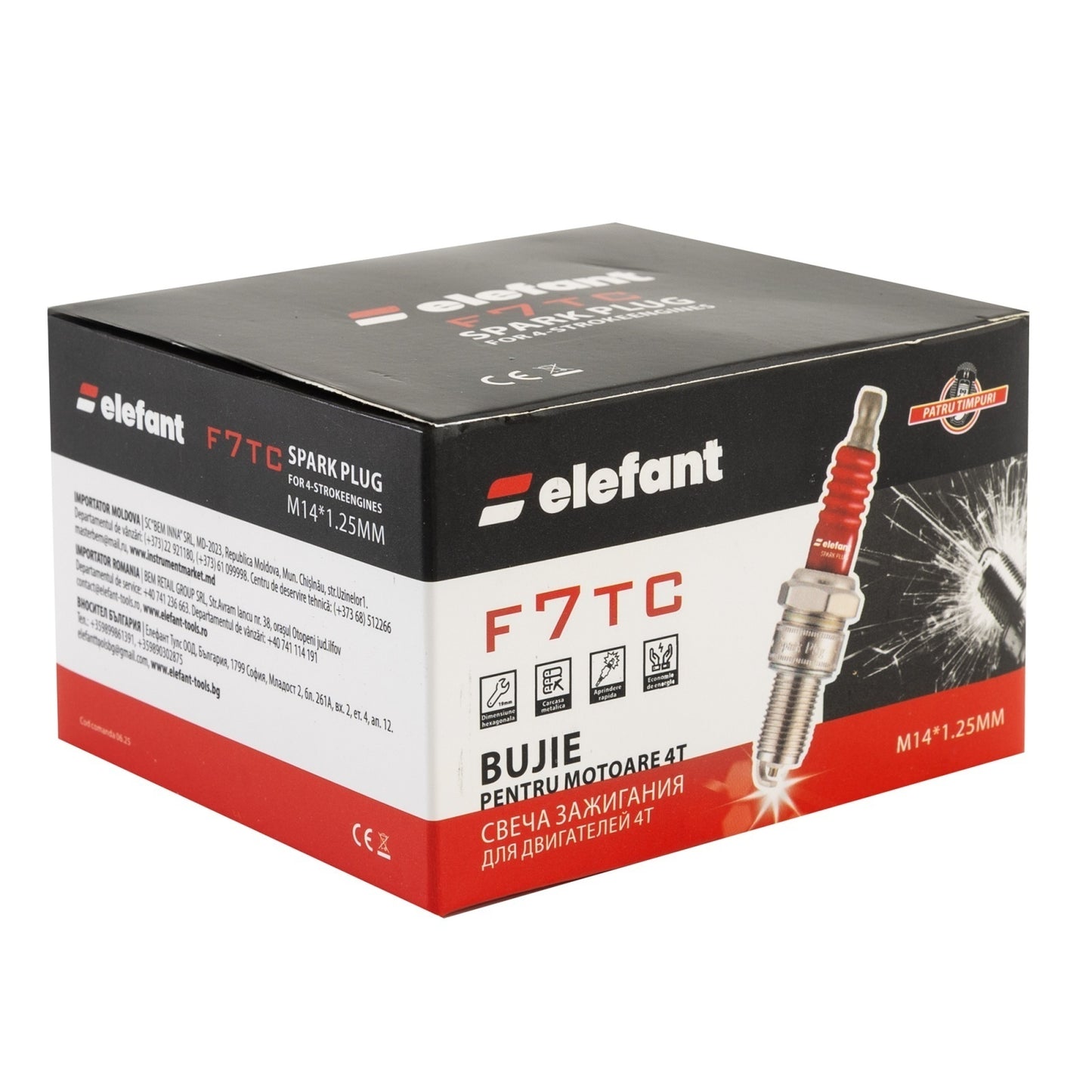 F7TC Bujie pentru motoare 4T, 170P, M14*1.25MM, Elefant