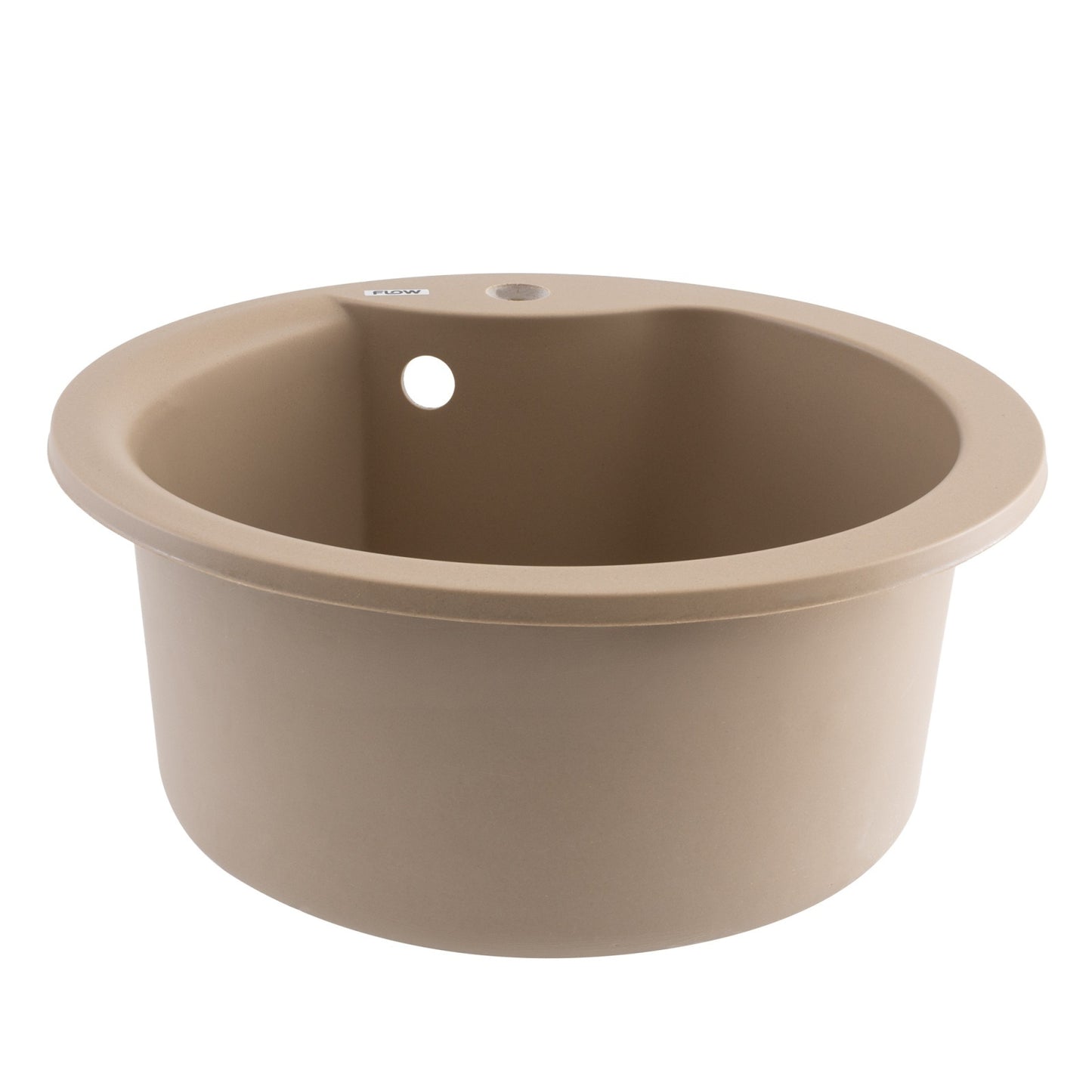 FCB-485WS/1, Chiuveta de bucatarie din granit cu cuva rotunda, seria WAVE, Sahara, 485x210 mm, FLOW
