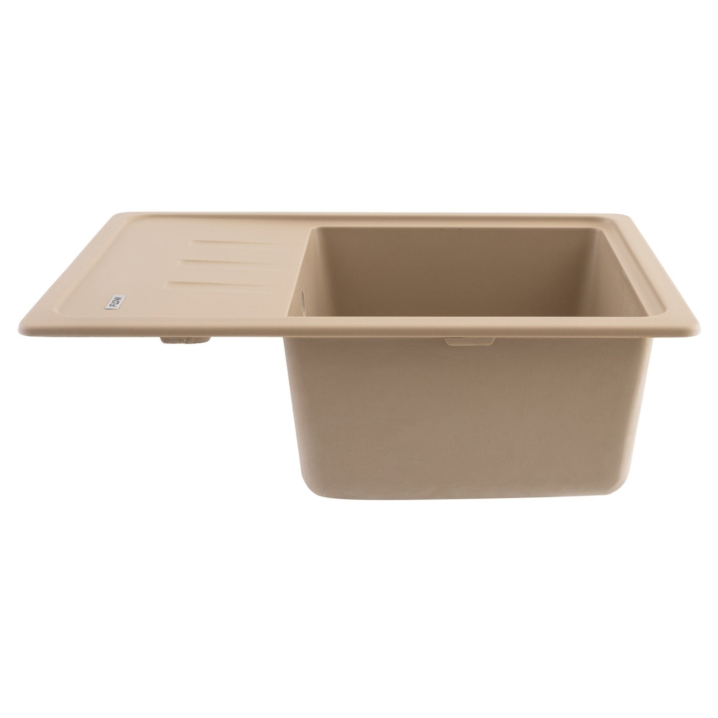 FCB-6143SS/1T, Chiuveta de bucatarie din granit cu o cuva si scurgator, seria SLIM, Sahara, 615x430x200 mm, FLOW