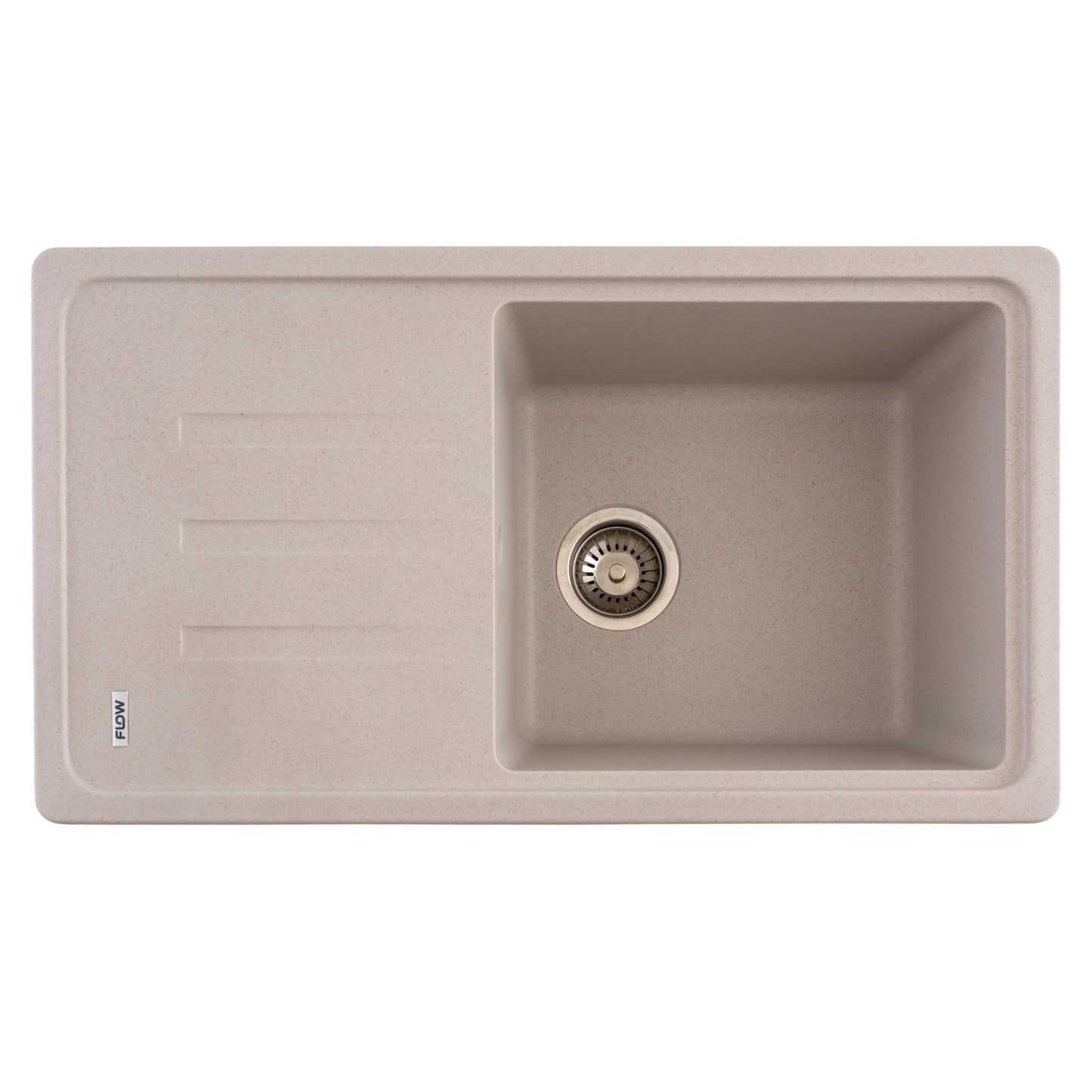 FCB-7843SLA/1T, Chiuveta de bucatarie din granit cu o cuva si scurgator, seria SLIM LONG, Avena, 780x435x200 mm, FLOW