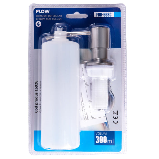 Dozator Detergent Crom Mat Flow FDD-50SC, pentru chiuveta bucatarie