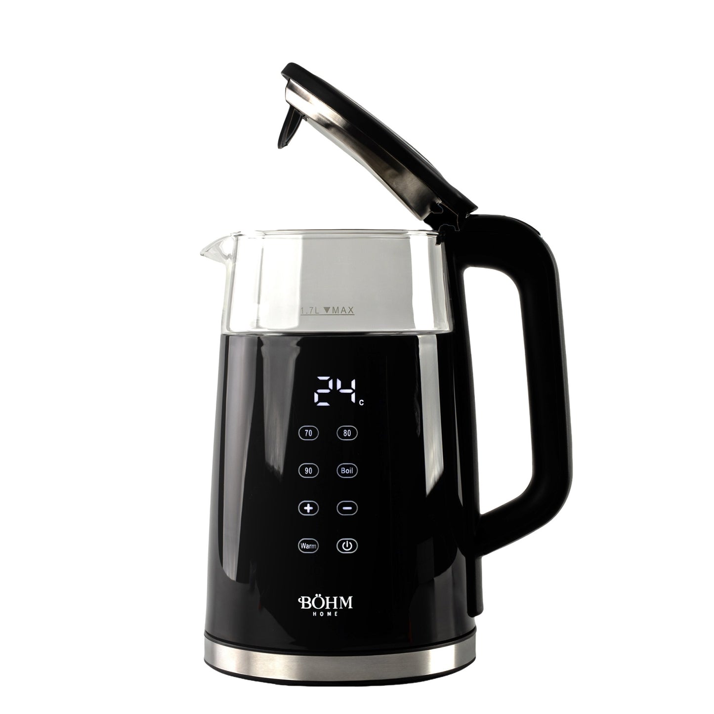 Fierbator Electric Bohm BHB8717D, 2200W, 1.7L, borosilicat transparent, digital - detaliu 5