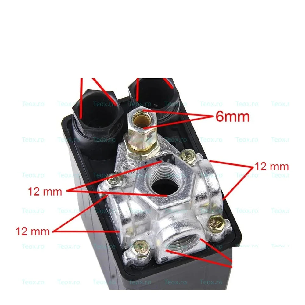 Presostat compresor 3 iesiri 220V, 12 Bar, universal