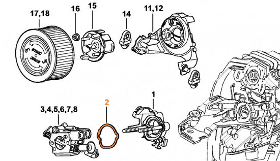 Flansa carburator drujba compatibila Stihl MS231 / MS241 / MS25 / MS261 / MS271 / MS291 - vedere 2