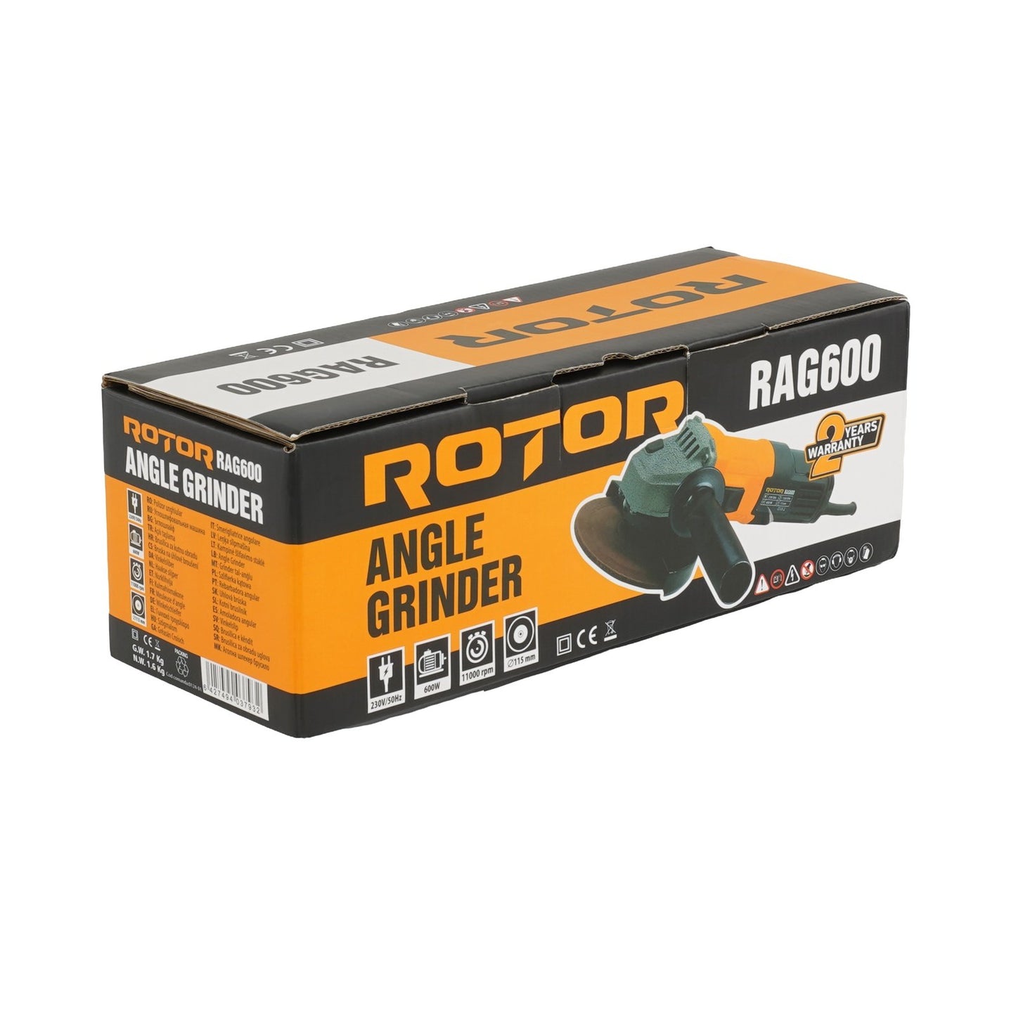 PACHET Betoniera Elefant EB-165L, 900W, 165L + Polizor unghiular ROTOR RAG600, 600W, 11000RPM, disc 115mm