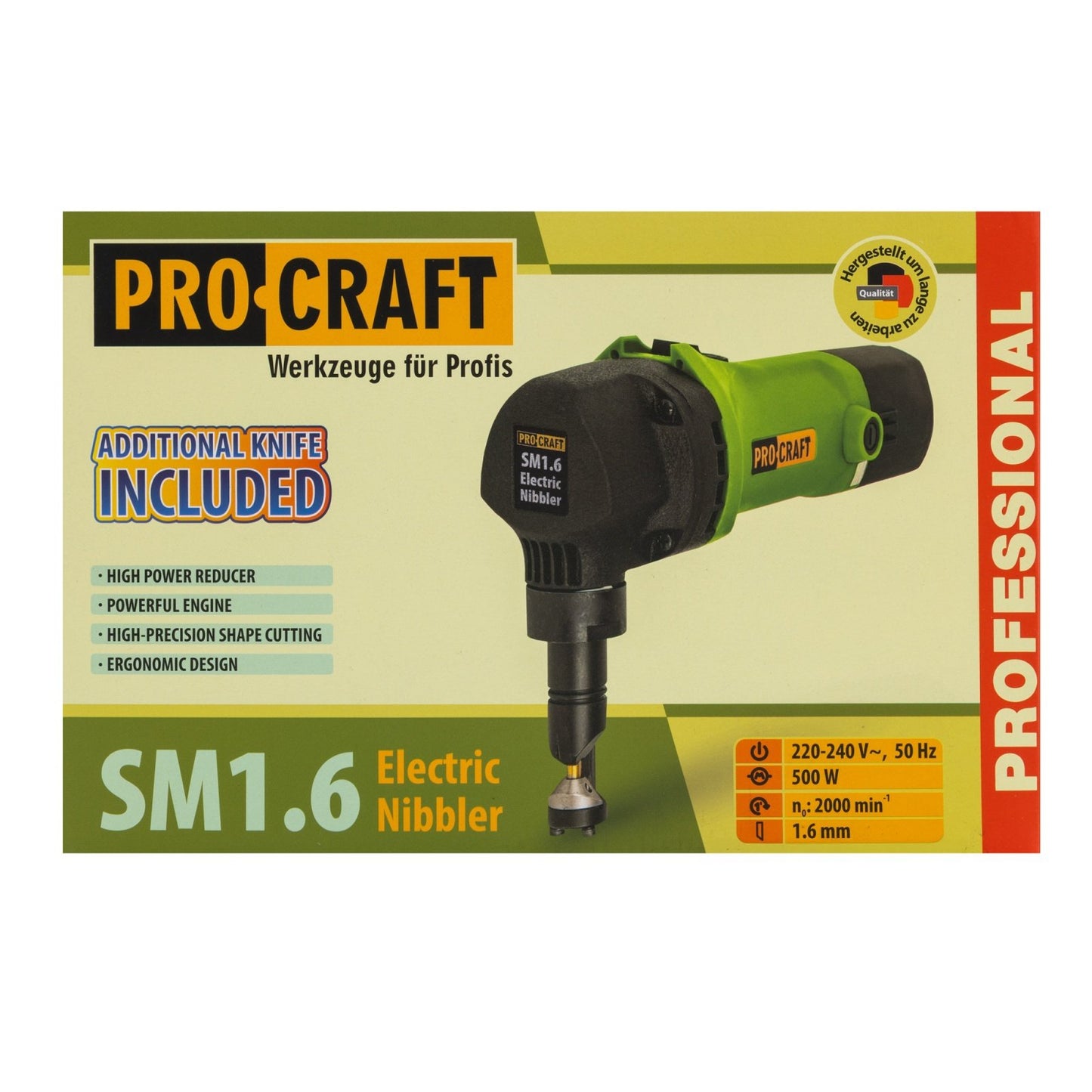 Foarfeca electrica de taiat tabla Procraft, 500W, 2000 rpm, grosime taiere 1.6 mm