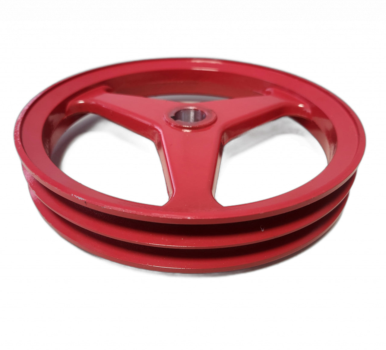 Fulie dubla din aluminiu cu ax de 20 mm si diametru de 205 mm - profil