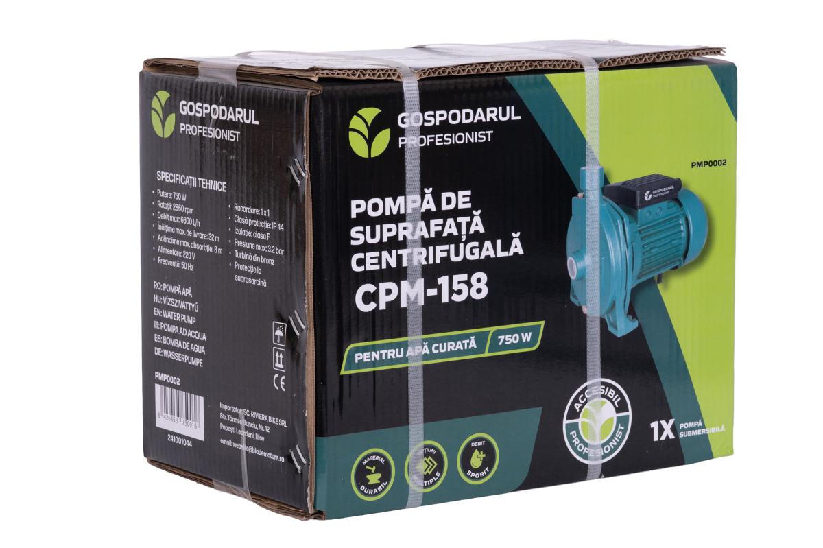 Pompa de suprafata PROFESIONALA pentru apa curata Gospodarul Profesionist CPM-158, 750W, 6600 l/h