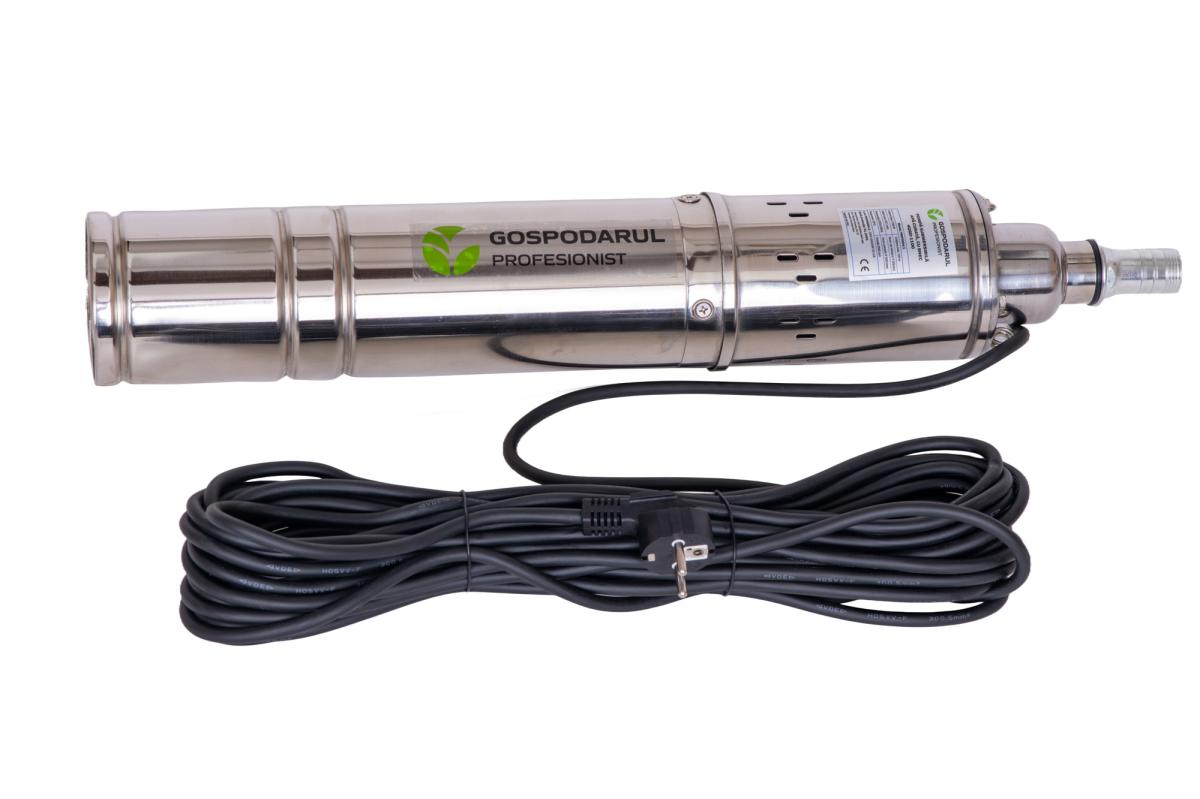 Pompa submersibila PROFESIONALA pentru apa curata cu snec Gospodarul Profesionist 4QGD, 1100W, 1800 l/h, cablu 15 m