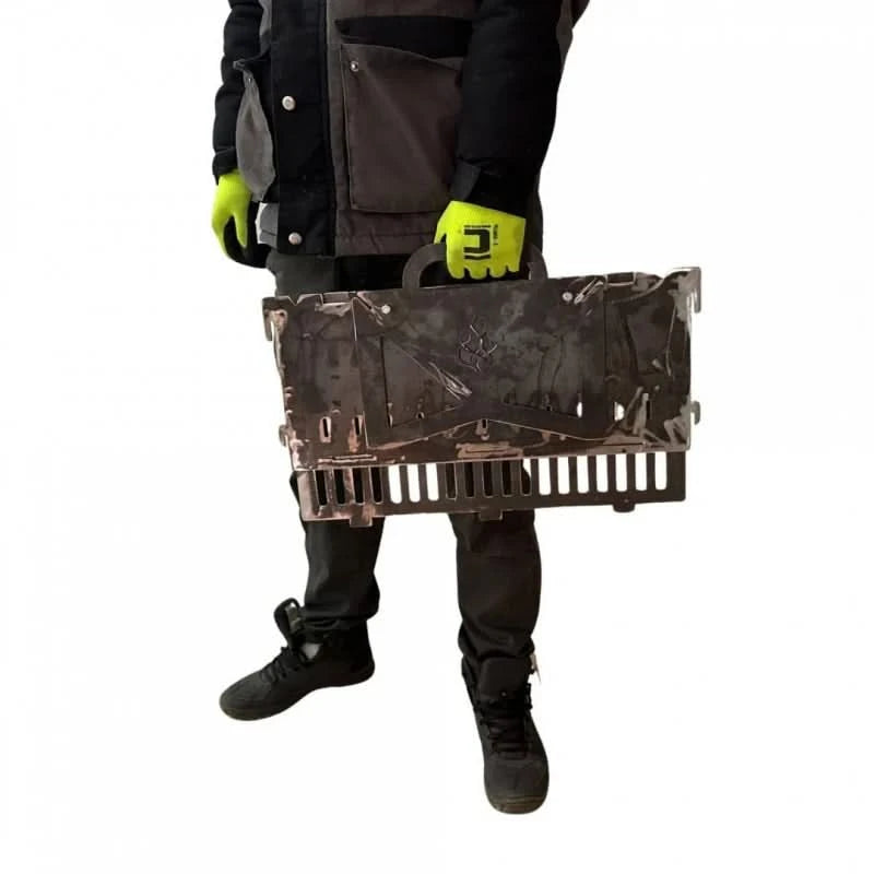 Gratar pliabil si portabil Vivatechnix KRO-1291, otel 3 mm, 50x30x25 cm – Fabricat in Romania