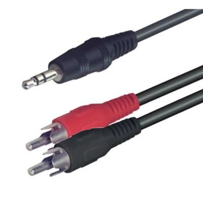 Cablu Audio Stereo 3.5 mm Jack Tata – 2x RCA Tata, 1.5 m, Compatibil Telefon, Laptop, TV, A 49