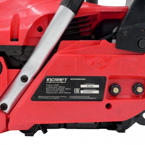 Drujba 4.3kW 5.6CP Incraft FMI-5600CR lama 40cm pornire manuala pompa automata