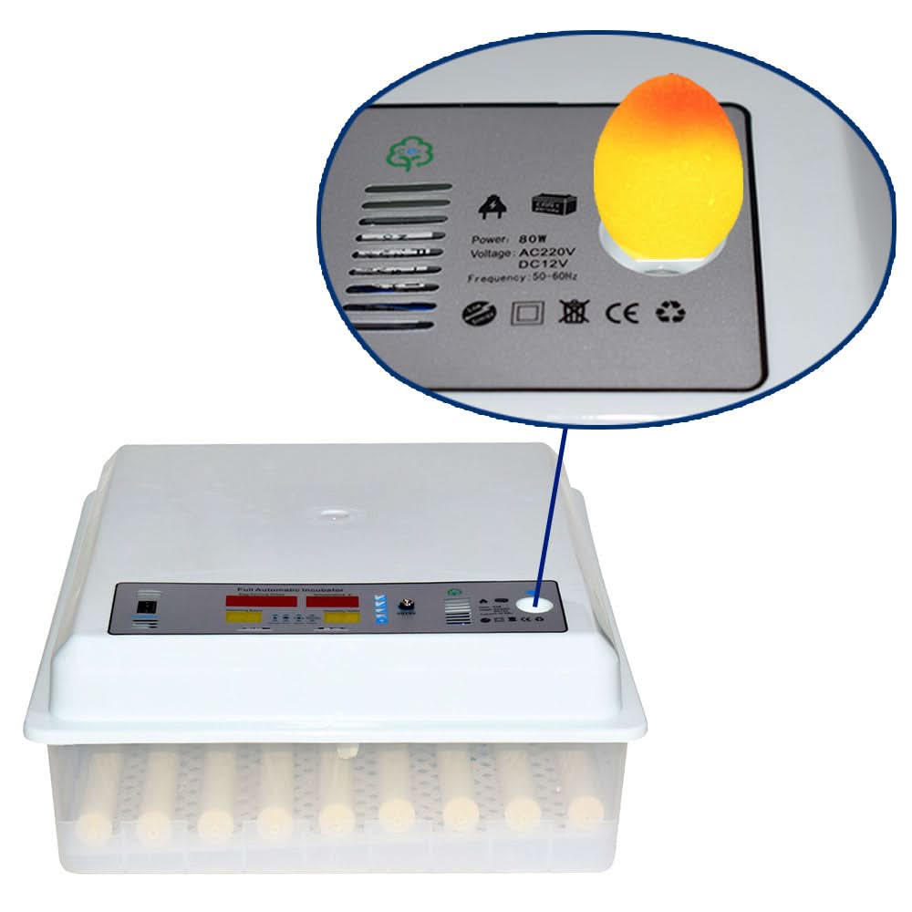 Incubator automat ZEP MS-64, 64 oua, 12V/220V, intoarcere automata, afisaj digital