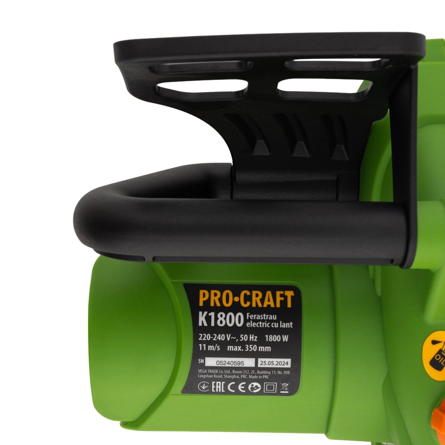 Fierastrau electric cu lant Procraft K1800, 1800W, lama 30 cm, rezervor ulei 0.26L