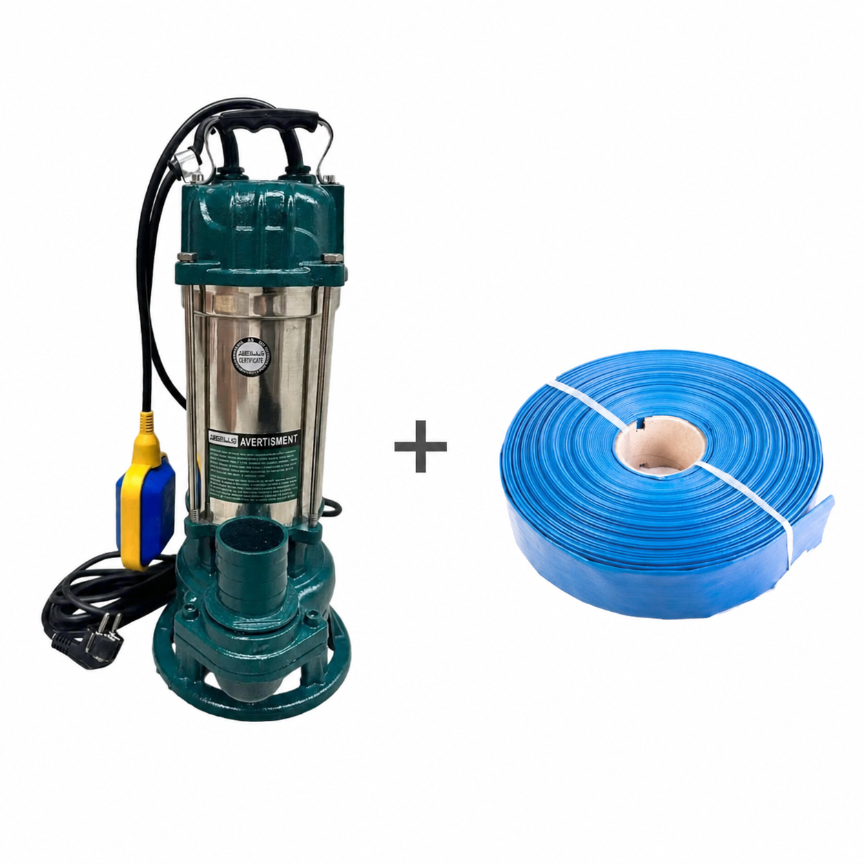 Kit pompa Brillo BR-55222 cu furtun albastru 2 inch 50 m