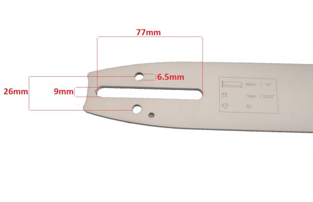 Lama drujba 26 dinti pas 3/8 35cm Roco - dimensiuni