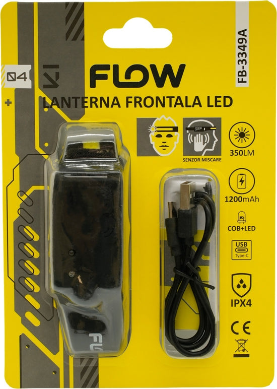 Lanterna de Cap LED cu Senzor Miscare Flow FB-3349A