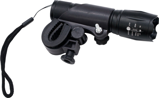 Lanterna LED Aluminiu cu Zoom si Suport Bicicleta Flow FB-T6G